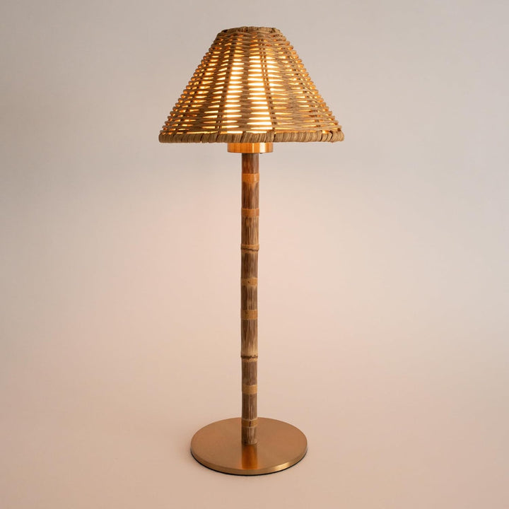 Cordless Bamboo LED Table Lamp with Dimmable Light and Remote Control – 15-Inch Portable Bedside Lamp-3