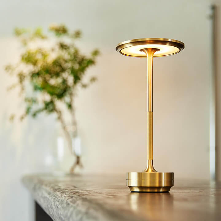 Cordless Metallic Table Lamp with Touch Control, Adjustable Brightness – Battery Operated Bedside Lamp for Elegant Lighting-5