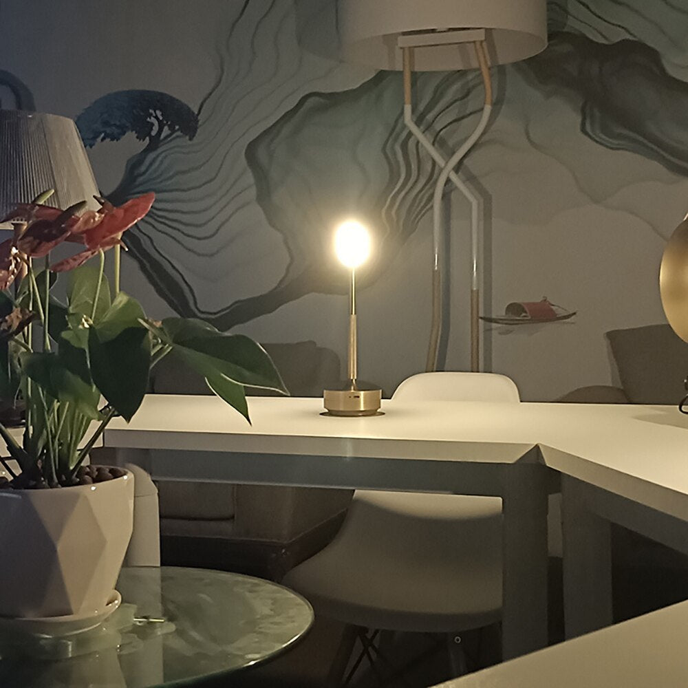 Dimmable Candle Table Lamp with Flickering Flame Effect – Portable Cordless Battery Operated Touch Control Bedroom Lamp-3