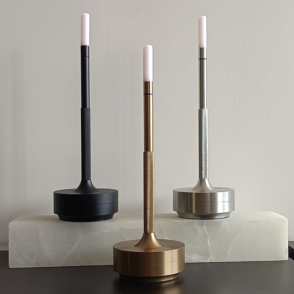 Dimmable Candle Table Lamp with Flickering Flame Effect – Portable Cordless Battery Operated Touch Control Bedroom Lamp-5